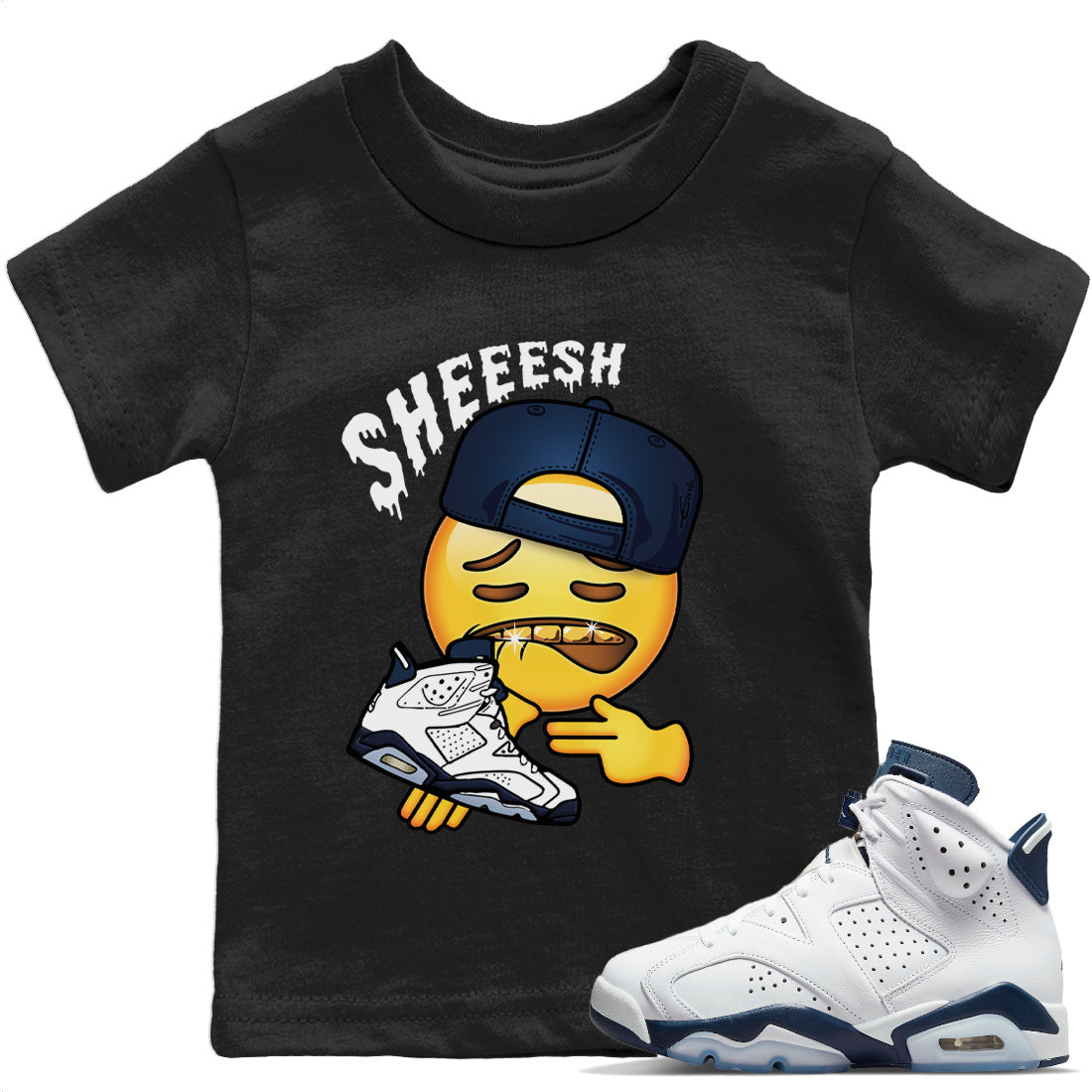 Jordan 6 Midnight Navy Sneaker Match Tees Sheesh Sneaker Tees Jordan 6 Midnight Navy Sneaker Release Tees Kids Shirts