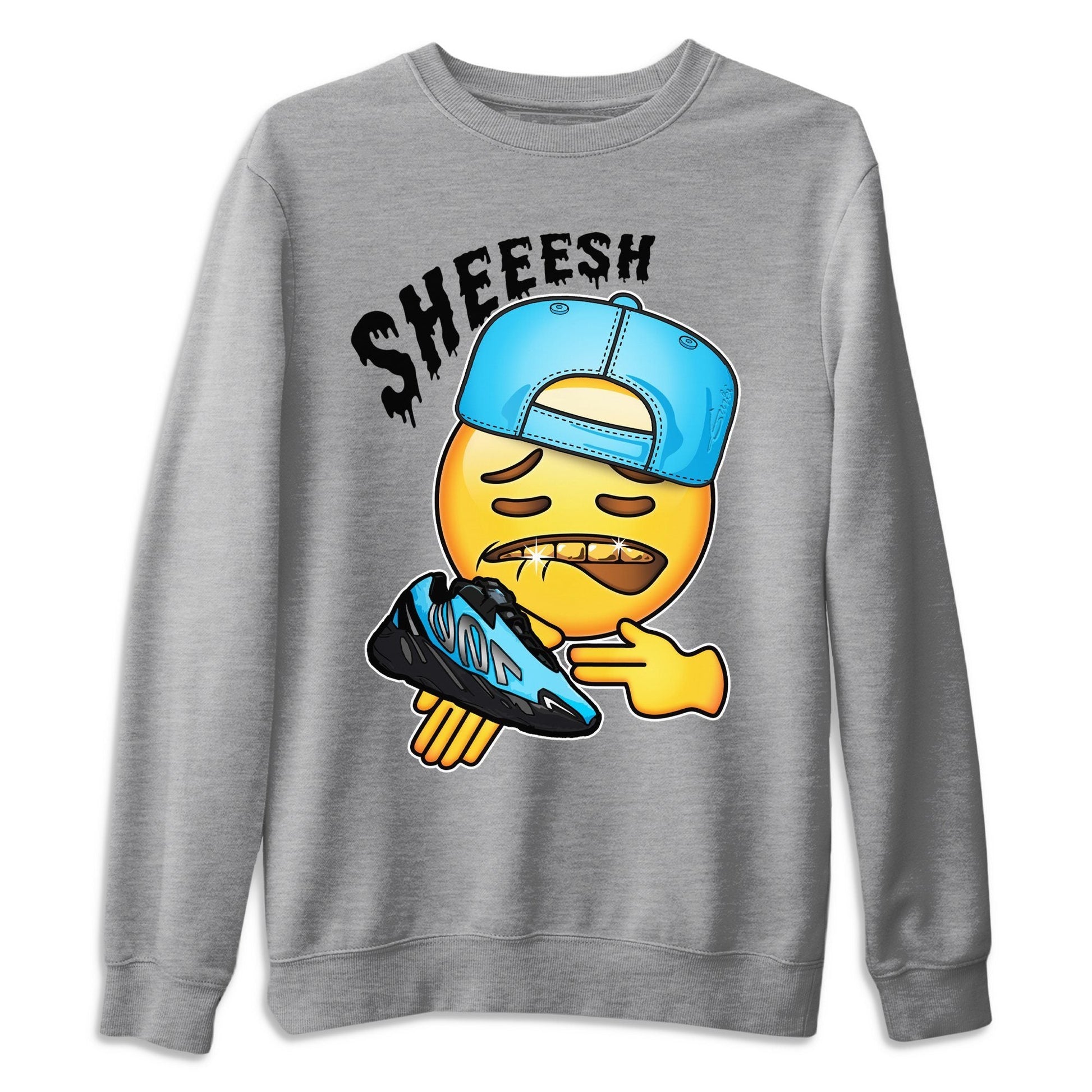 Yeezy 700 Bright Cyan Sneaker Match Tees Sheesh Sneaker Tees Yeezy 700 Bright Cyan Sneaker Release Tees Unisex Shirts