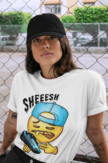Yeezy 700 Bright Cyan Sneaker Match Tees Sheesh Sneaker Tees Yeezy 700 Bright Cyan Sneaker Release Tees Unisex Shirts