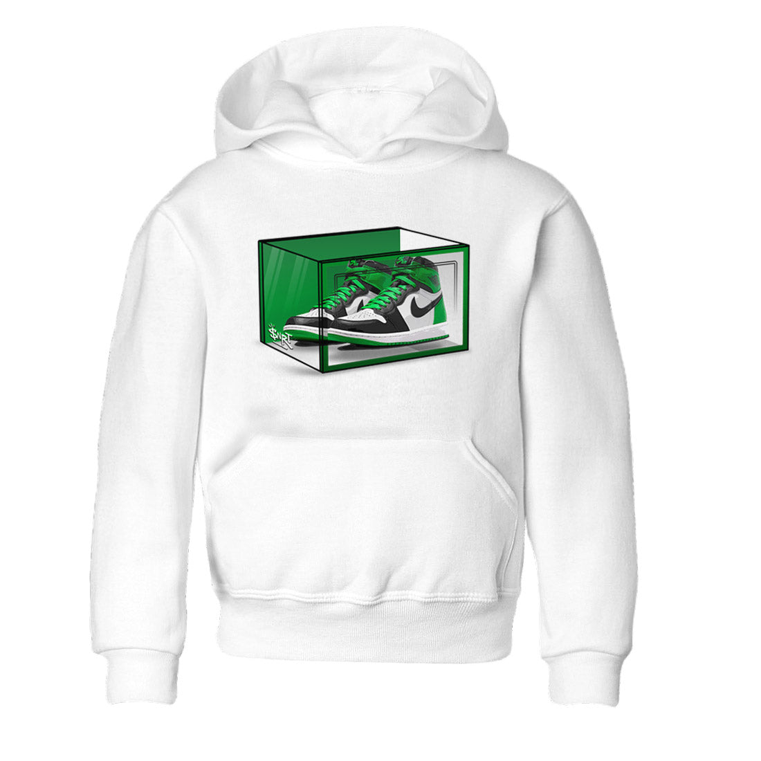 Air Jordan 1 Celtics Sneaker Match Tees Shoe Box Sneaker Tees Air Jordan 1 Lucky Green Celtics Tees Kids Shirts White 2