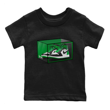 Air Jordan 1 Celtics Sneaker Match Tees Shoe Box Sneaker Tees Air Jordan 1 Lucky Green Celtics Tees Kids Shirts Black 2