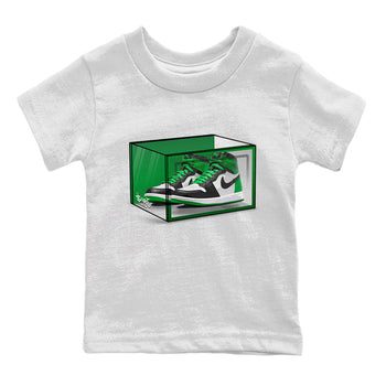 Air Jordan 1 Celtics Sneaker Match Tees Shoe Box Sneaker Tees Air Jordan 1 Lucky Green Celtics Tees Kids Shirts White 2