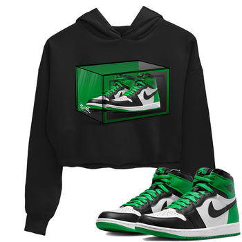 Air Jordan 1 Celtics Sneaker Match Tees Shoe Box Sneaker Tees Air Jordan 1 Lucky Green Celtics Tees Women's Shirts Black 1