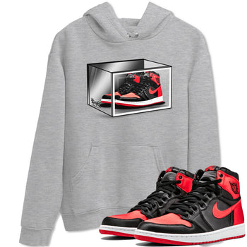 Air Jordan 1 Retro High OG Satin Bred shirt to match jordans Shoe Box sneaker release tees Air Jordan 1 Satin Bred SNRT Sneaker Tees Unisex Streetwear Clothing Heather Grey 1 T-Shirt