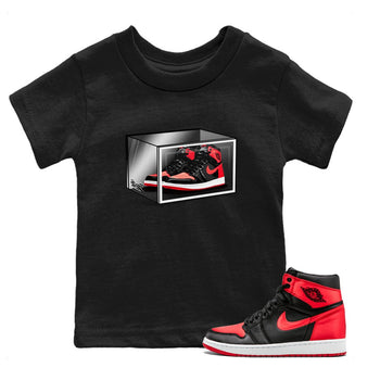 Air Jordan 1 Retro High OG Satin Bred shirt to match jordans Shoe Box sneaker release tees Air Jordan 1 Satin Bred SNRT Sneaker Tees Baby Toddler Black 1 T-Shirt