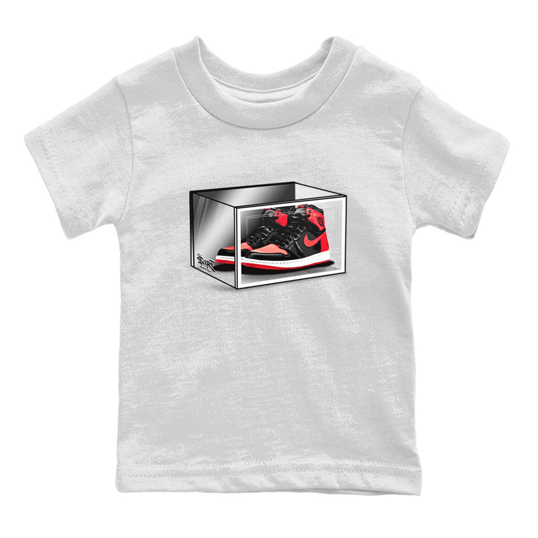 Air Jordan 1 Retro High OG Satin Bred shirt to match jordans Shoe Box sneaker release tees Air Jordan 1 Satin Bred SNRT Sneaker Tees Baby Toddler White 2 T-Shirt