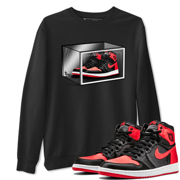 Air Jordan 1 Retro High OG Satin Bred shirt to match jordans Shoe Box sneaker release tees Air Jordan 1 Satin Bred SNRT Sneaker Tees Unisex Streetwear Clothing Black 1 T-Shirt