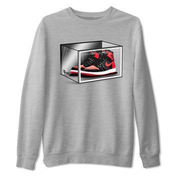 Air Jordan 1 Retro High OG Satin Bred shirt to match jordans Shoe Box sneaker release tees Air Jordan 1 Satin Bred SNRT Sneaker Tees Unisex Streetwear Clothing Heather Grey 2 T-Shirt