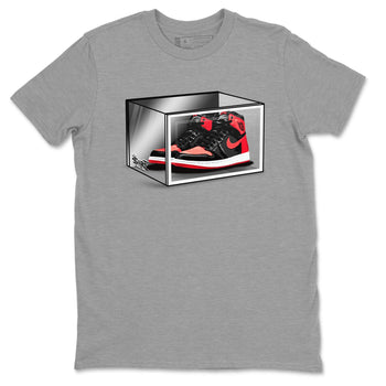 Air Jordan 1 Retro High OG Satin Bred shirt to match jordans Shoe Box sneaker release tees Air Jordan 1 Satin Bred SNRT Sneaker Tees Unisex Streetwear Clothing Heather Grey 2 T-Shirt
