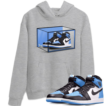 Air Jordan 1 Retro High OG UNC Toe shirt to match jordans Shoe Box sneaker tees UNC Toe 1s SNRT Sneaker Release Tees Unisex Heather Grey 1 T-Shirt