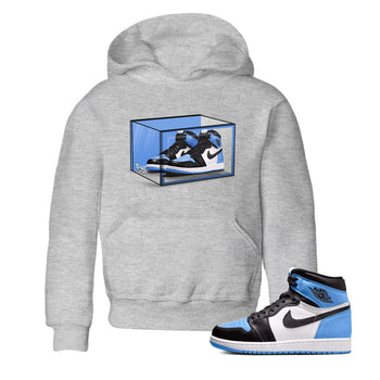 Air Jordan 1 Retro High OG UNC Toe shirt to match jordans Shoe Box sneaker tees UNC Toe 1s SNRT Sneaker Release Tees Baby Toddler Heather Grey 1 T-Shirt