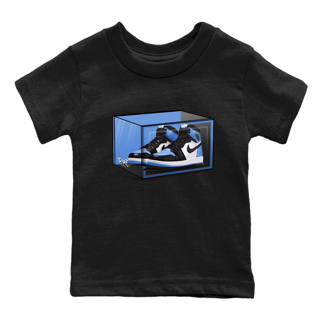 Air Jordan 1 Retro High OG UNC Toe shirt to match jordans Shoe Box sneaker tees UNC Toe 1s SNRT Sneaker Release Tees Baby Toddler Black 2 T-Shirt