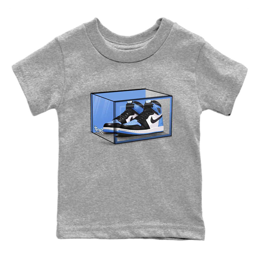 Air Jordan 1 Retro High OG UNC Toe shirt to match jordans Shoe Box sneaker tees UNC Toe 1s SNRT Sneaker Release Tees Baby Toddler Heather Grey 2 T-Shirt