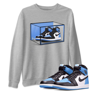 Air Jordan 1 Retro High OG UNC Toe shirt to match jordans Shoe Box sneaker tees UNC Toe 1s SNRT Sneaker Release Tees Unisex Heather Grey 1 T-Shirt