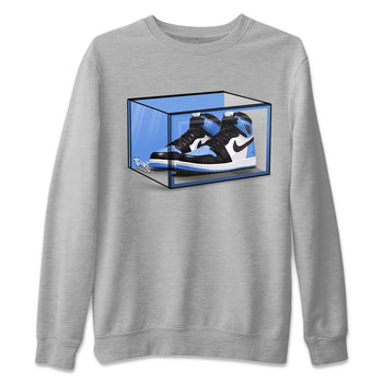 Air Jordan 1 Retro High OG UNC Toe shirt to match jordans Shoe Box sneaker tees UNC Toe 1s SNRT Sneaker Release Tees Unisex Heather Grey 2 T-Shirt