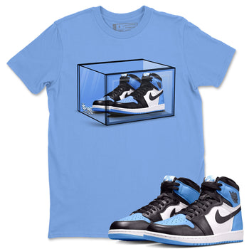 Air Jordan 1 Retro High OG UNC Toe shirt to match jordans Shoe Box sneaker tees UNC Toe 1s SNRT Sneaker Release Tees Unisex Carolina Blue 1 T-Shirt