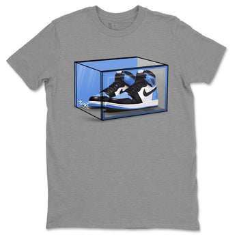 Air Jordan 1 Retro High OG UNC Toe shirt to match jordans Shoe Box sneaker tees UNC Toe 1s SNRT Sneaker Release Tees Unisex Heather Grey 2 T-Shirt