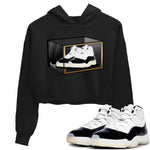11s Gratitude shirt to match jordans Shoe Box sneaker tees Air Jordan 11 Gratitude SNRT Sneaker Tees Sneaker Matching Shirt Black 1 Crop T-Shirt