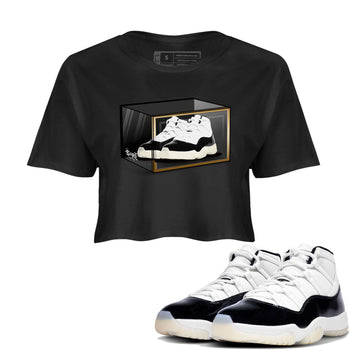 11s Gratitude shirt to match jordans Shoe Box sneaker tees Air Jordan 11 Gratitude SNRT Sneaker Tees Sneaker Matching Shirt Black 1 Crop T-Shirt