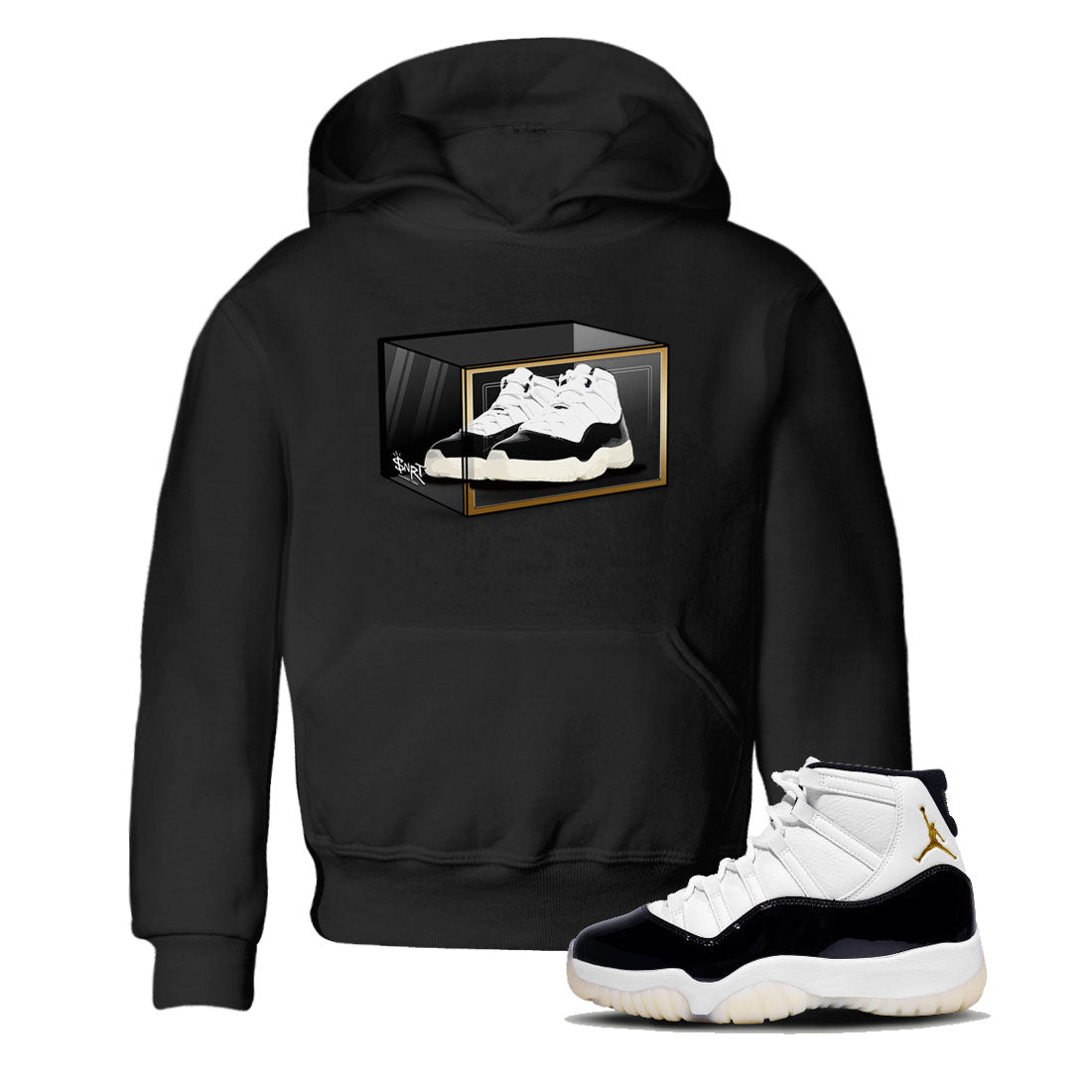 11s Gratitude shirt to match jordans Shoe Box sneaker tees Air Jordan 11 Gratitude SNRT Sneaker Tees Sneaker Matching Shirt Baby Toddler Black 1 T-Shirt