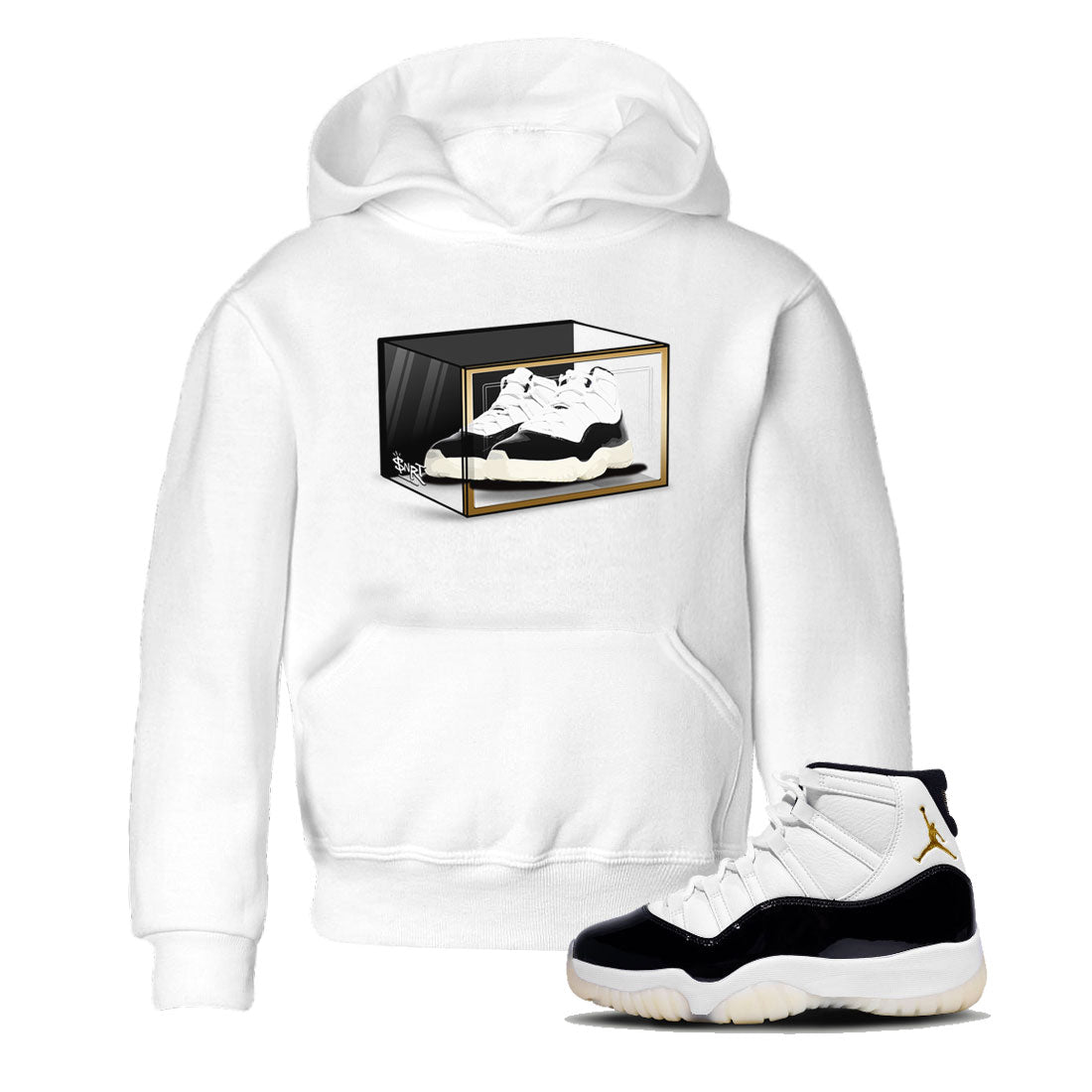 11s Gratitude shirt to match jordans Shoe Box sneaker tees Air Jordan 11 Gratitude SNRT Sneaker Tees Sneaker Matching Shirt Baby Toddler White 1 T-Shirt
