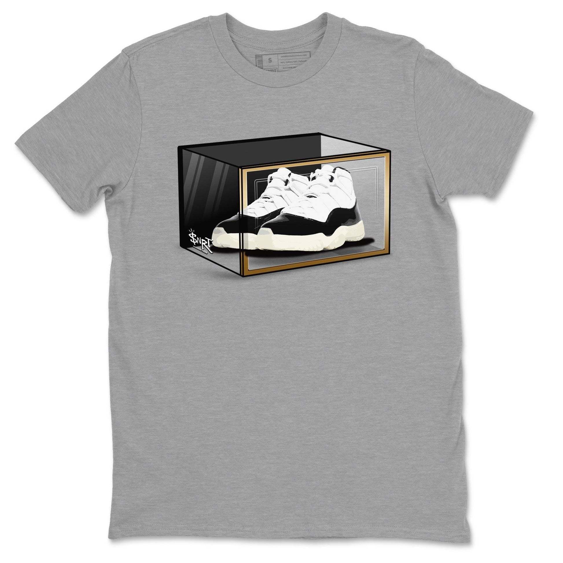 11s Gratitude shirt to match jordans Shoe Box sneaker tees Air Jordan 11 Gratitude SNRT Sneaker Tees Sneaker Matching Shirt Unisex Heather Grey 2 T-Shirt