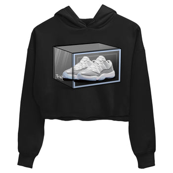 Air Jordan 11 Retro White Cement shirt to match jordans Shoe Box sneaker tees Air Jordan 11 White Cement SNRT Sneaker Release Tees Black 2 Crop T-Shirt