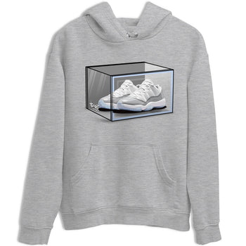 Air Jordan 11 Retro White Cement shirt to match jordans Shoe Box sneaker tees Air Jordan 11 White Cement SNRT Sneaker Release Tees Unisex Heather Grey 2 T-Shirt