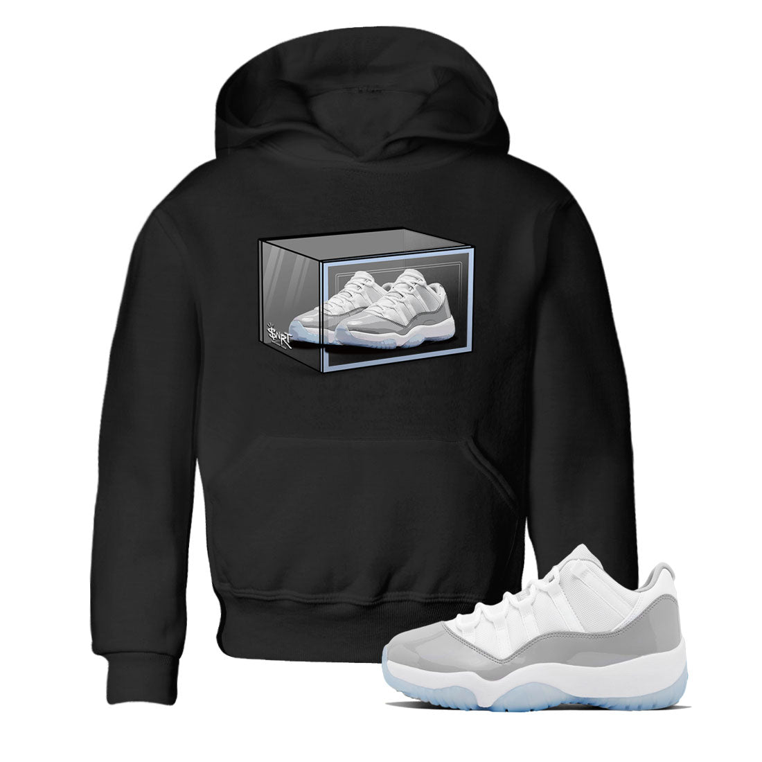 Air Jordan 11 Retro White Cement shirt to match jordans Shoe Box sneaker tees Air Jordan 11 White Cement SNRT Sneaker Release Tees Baby Toddler Black 1 T-Shirt