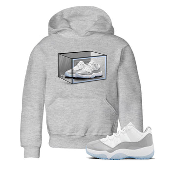 Air Jordan 11 Retro White Cement shirt to match jordans Shoe Box sneaker tees Air Jordan 11 White Cement SNRT Sneaker Release Tees Baby Toddler Heather Grey 1 T-Shirt