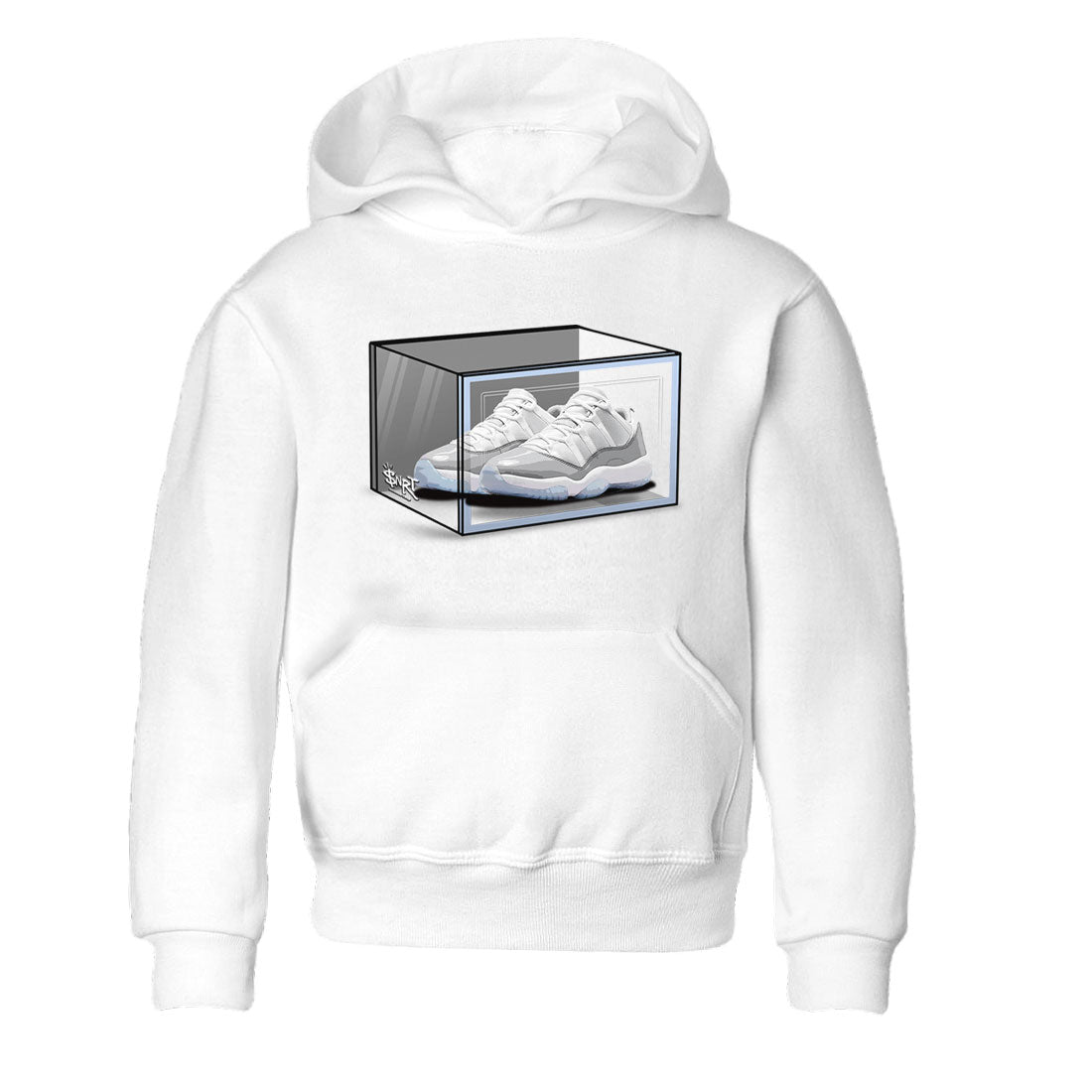Air Jordan 11 Retro White Cement shirt to match jordans Shoe Box sneaker tees Air Jordan 11 White Cement SNRT Sneaker Release Tees Baby Toddler White 2 T-Shirt