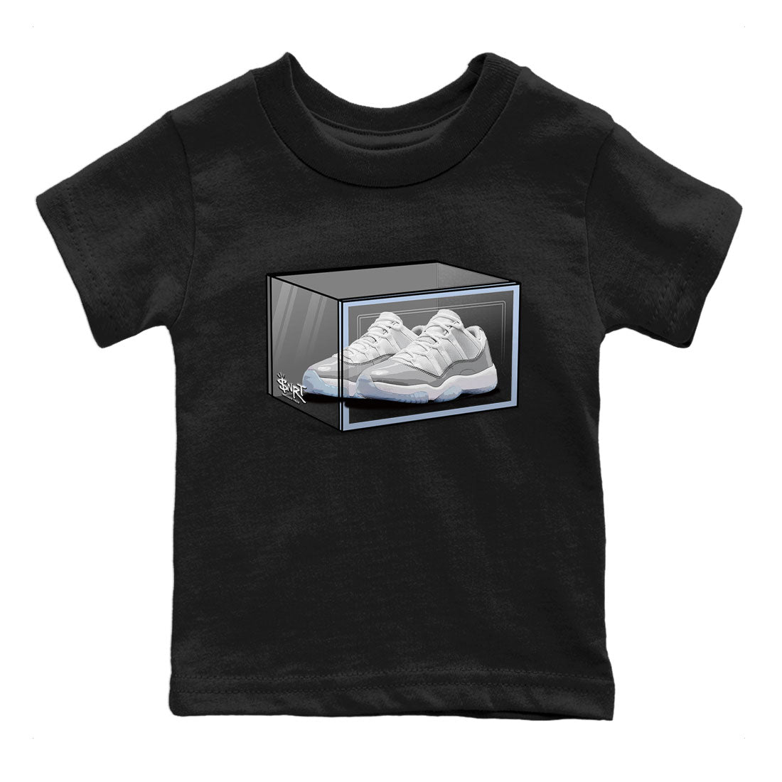 Air Jordan 11 Retro White Cement shirt to match jordans Shoe Box sneaker tees Air Jordan 11 White Cement SNRT Sneaker Release Tees Baby Toddler Black 2 T-Shirt