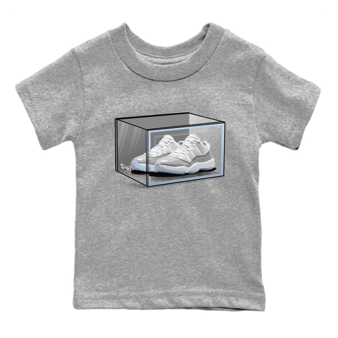 Air Jordan 11 Retro White Cement shirt to match jordans Shoe Box sneaker tees Air Jordan 11 White Cement SNRT Sneaker Release Tees Baby Toddler Heather Grey 2 T-Shirt