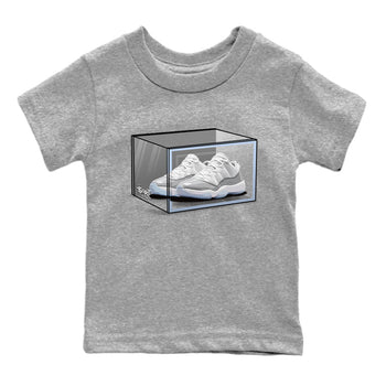 Air Jordan 11 Retro White Cement shirt to match jordans Shoe Box sneaker tees Air Jordan 11 White Cement SNRT Sneaker Release Tees Baby Toddler Heather Grey 2 T-Shirt