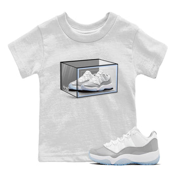 Air Jordan 11 Retro White Cement shirt to match jordans Shoe Box sneaker tees Air Jordan 11 White Cement SNRT Sneaker Release Tees Baby Toddler White 1 T-Shirt