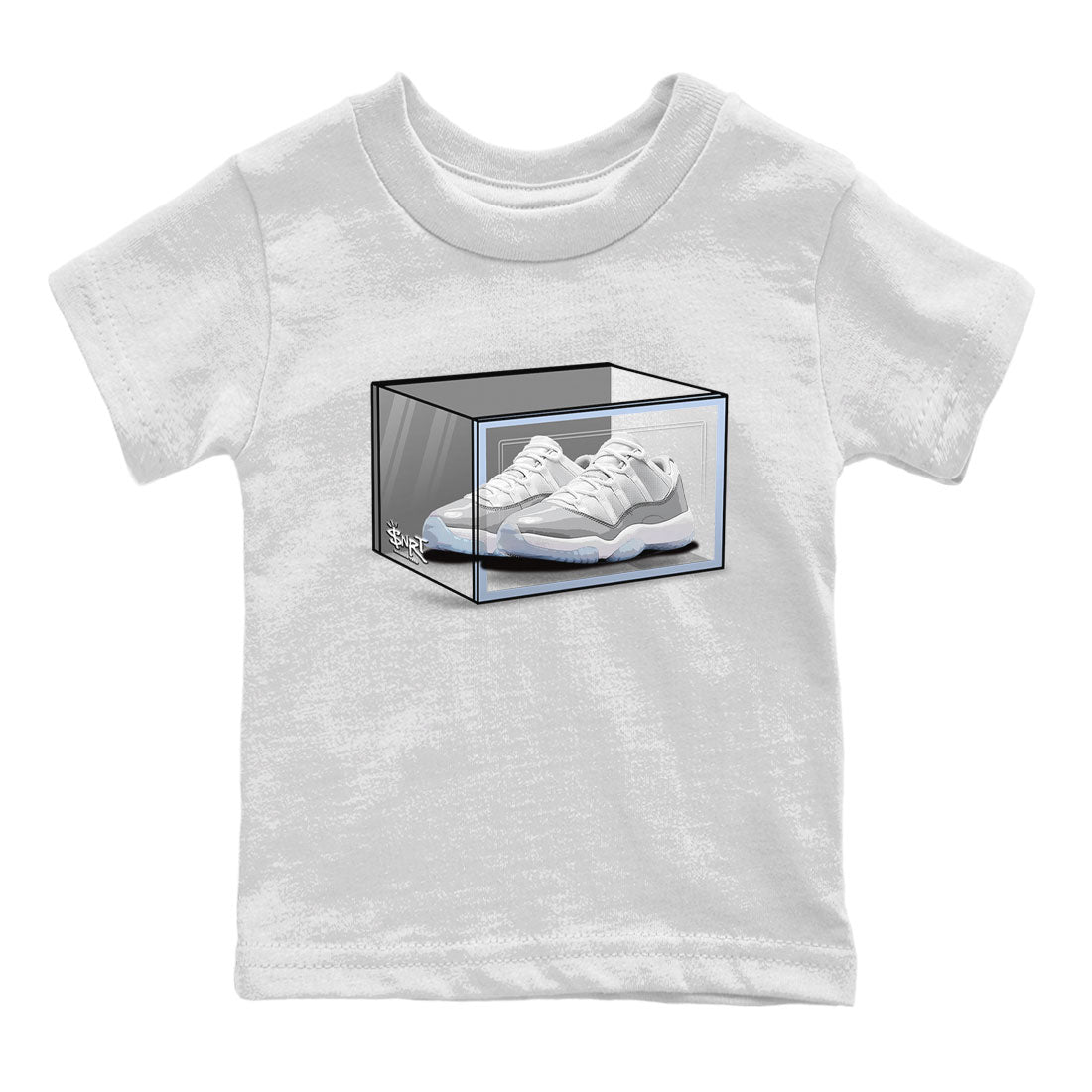 Air Jordan 11 Retro White Cement shirt to match jordans Shoe Box sneaker tees Air Jordan 11 White Cement SNRT Sneaker Release Tees Baby Toddler White 2 T-Shirt
