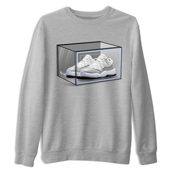 Air Jordan 11 Retro White Cement shirt to match jordans Shoe Box sneaker tees Air Jordan 11 White Cement SNRT Sneaker Release Tees Unisex Heather Grey 2 T-Shirt