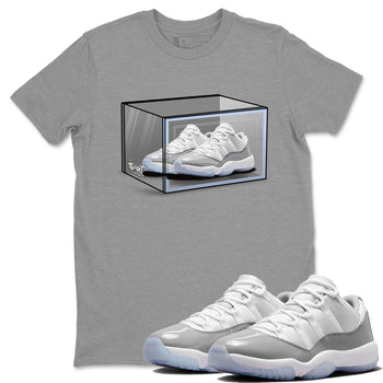 Air Jordan 11 Retro White Cement shirt to match jordans Shoe Box sneaker tees Air Jordan 11 White Cement SNRT Sneaker Release Tees Unisex Heather Grey 1 T-Shirt