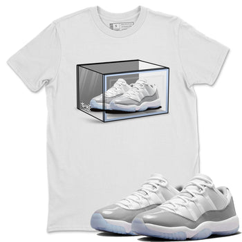 Air Jordan 11 Retro White Cement shirt to match jordans Shoe Box sneaker tees Air Jordan 11 White Cement SNRT Sneaker Release Tees Unisex White 1 T-Shirt
