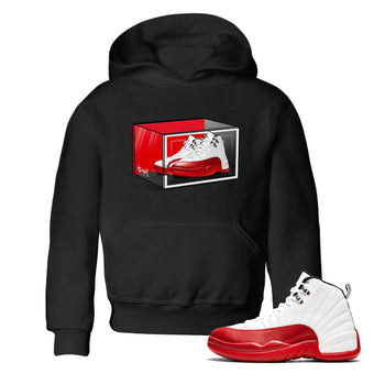 Air Jordan 12 Cherry shirt to match jordans Shoe Box sneaker tees Air Jordan 12 Retro Cherry SNRT Sneaker Release Tees Baby Toddler Black 1 T-Shirt