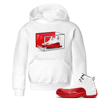 Air Jordan 12 Cherry shirt to match jordans Shoe Box sneaker tees Air Jordan 12 Retro Cherry SNRT Sneaker Release Tees Baby Toddler White 1 T-Shirt