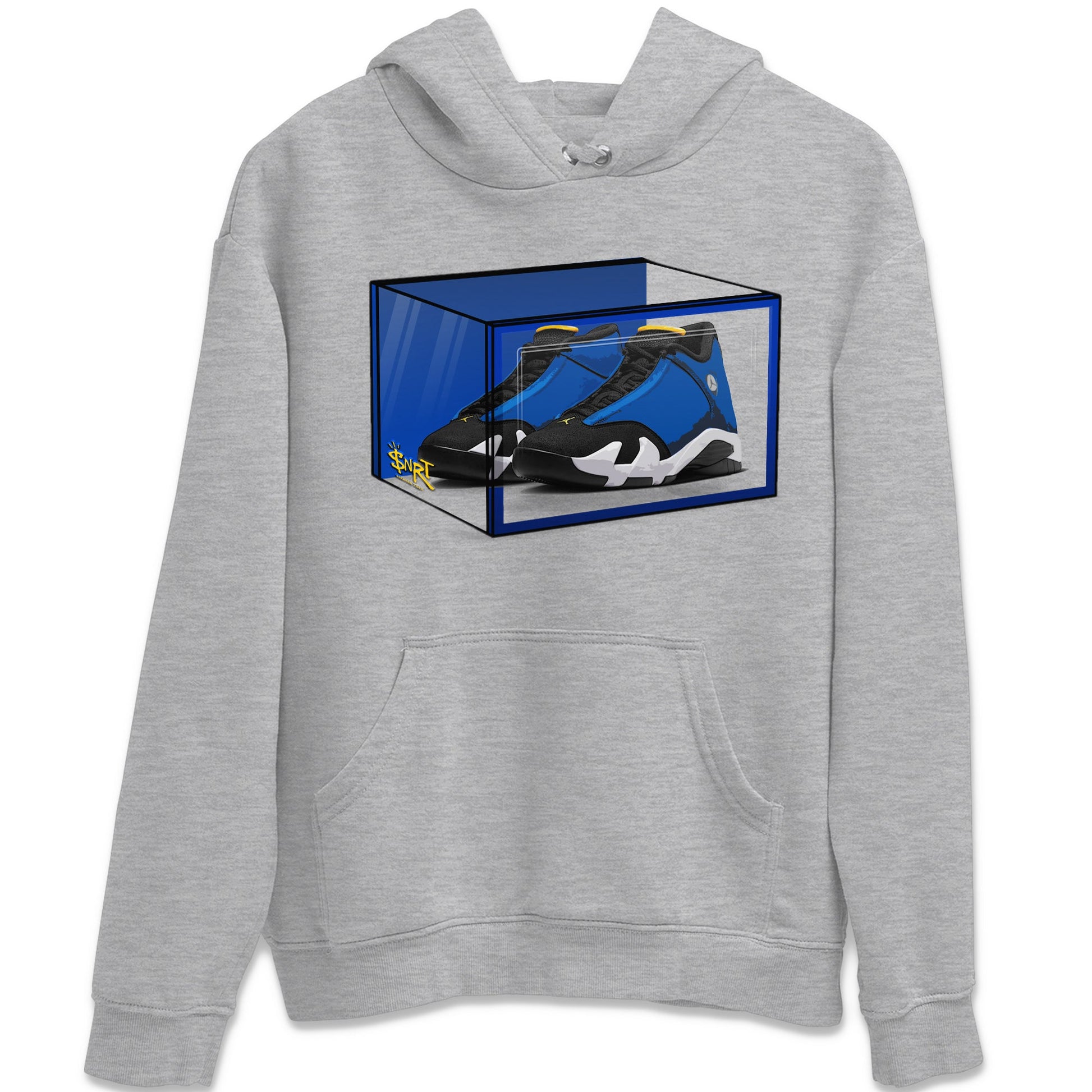 Air Jordan 14 Laney Sneaker Match Tees Shoe Box Sneaker Tees Jordan 14 Laney Sneaker Release Tees Unisex Shirts Heather Grey 2