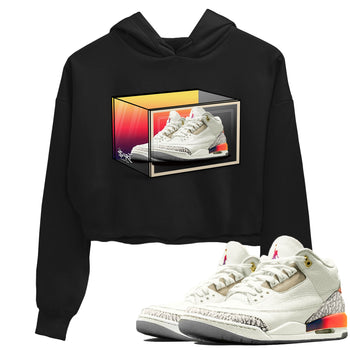 Air Jordan 3 J Balvin shirt to match jordans Shoe Box sneaker tees Air Jordan 3 J Balvin SNRT Sneaker Release Tees Black 1 Crop T-Shirt
