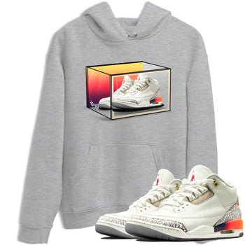 Air Jordan 3 J Balvin shirt to match jordans Shoe Box sneaker tees Air Jordan 3 J Balvin SNRT Sneaker Release Tees Unisex Heather Grey 1 T-Shirt