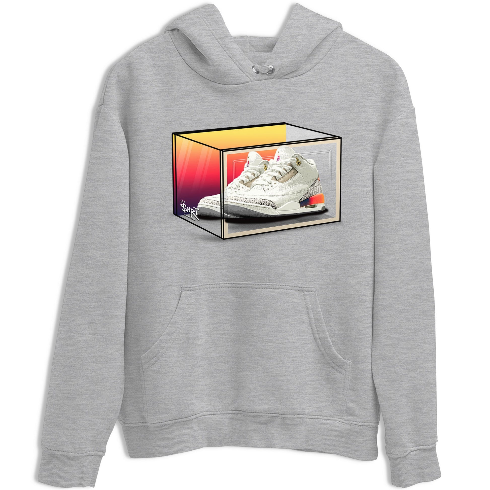Air Jordan 3 J Balvin shirt to match jordans Shoe Box sneaker tees Air Jordan 3 J Balvin SNRT Sneaker Release Tees Unisex Heather Grey 2 T-Shirt