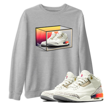 Air Jordan 3 J Balvin shirt to match jordans Shoe Box sneaker tees Air Jordan 3 J Balvin SNRT Sneaker Release Tees Unisex Heather Grey 1 T-Shirt