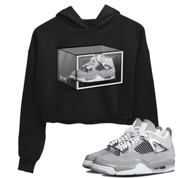 AJ4 Frozen Moments shirt to match jordans Shoe Box sneaker tees Air Jordan 4 Light Iron Ore SNRT Sneaker Release Tees Black 1 Crop T-Shirt