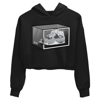 AJ4 Frozen Moments shirt to match jordans Shoe Box sneaker tees Air Jordan 4 Light Iron Ore SNRT Sneaker Release Tees Black 2 Crop T-Shirt