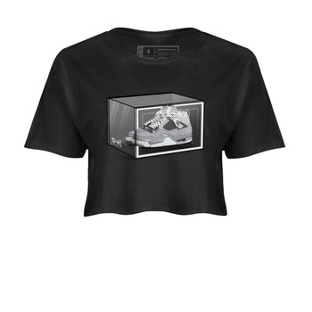 AJ4 Frozen Moments shirt to match jordans Shoe Box sneaker tees Air Jordan 4 Light Iron Ore SNRT Sneaker Release Tees Black 2 Crop T-Shirt