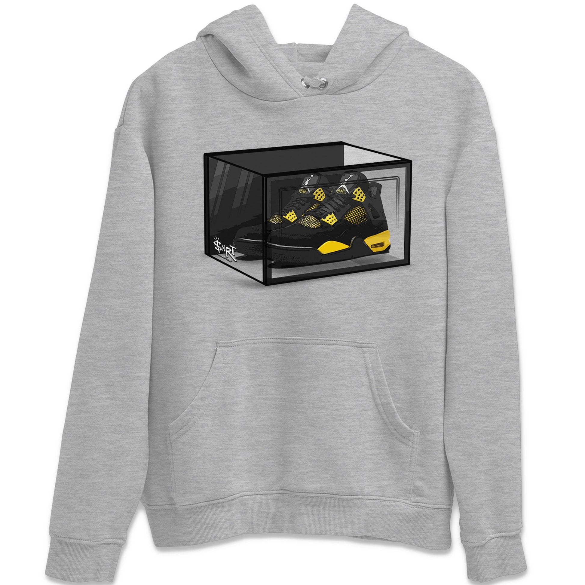 Air Jordan 4 Thunder Sneaker Match Tees Shoe Box Sneaker Tees Air Jordan 4 Retro Thunder Tee Unisex Shirts Heather Grey 2